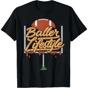 Youth and Adult Football Lifestyle Baller Lifestyle Ice Cream Drip Men Boys T-Shirt graphic tee, football shirt, Trending tee, youth clothing, birthday gift, Family shirt, Game day outfit, gift for son and daughter, holiday outfit, vacation shirt