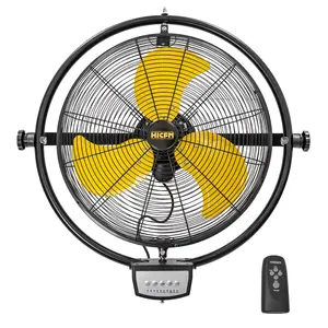 HiCFM 20" Remote Control Wall Mount Fan, 5000 CFM High Velocity 3-Speed with Timer, UL Listed