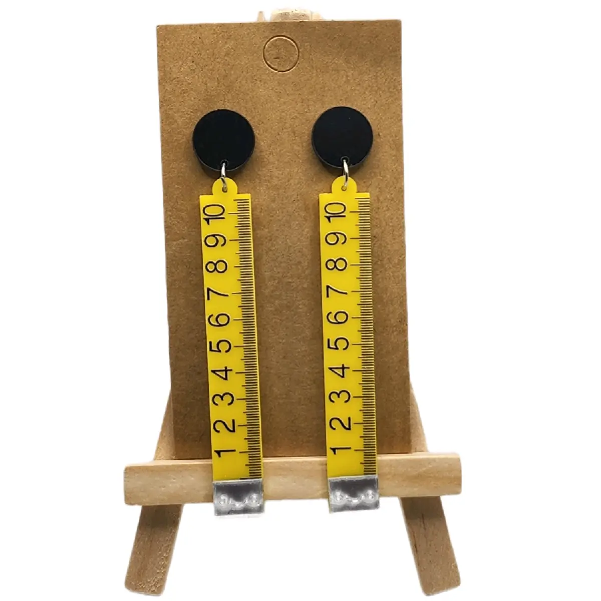 Construction Ruler Earrings - Adorable Fun Plastic Material Jewelry, Practical Versatile Fashion Accessory for Unique Outfits