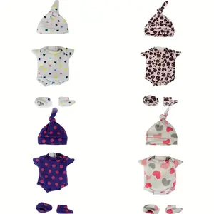 4 Sets/Bag Summer Adorable Reborn Doll Clothes Set DIY Clothes Accessories Shorts Suit Newborn Doll Leisure Suit Suitable For 6 Inches Reborn Doll For Children Gift