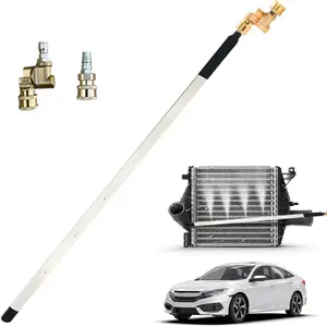 Radiator Cleaning Wand with Air Pipe Quick Connector, 4500 PSI 24'' High Pressure Radiator Cleaning Tool, Quick Water Tank Cleaner for Household Cars Trucks SUV RV (no Switch)