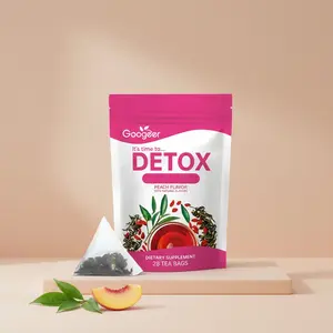 Peach Flavor Detox tea Natural Supplement  with Natural Flavors 28 Tea Bags Healthcare Fitness Edible Dietary