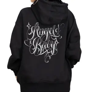 Angel Baby, Chicano Clothing, Chicana Art, Cholo Chola outfit Cotton Fabric Menswear Casual, Streetwear hoodie T-Shirt S-3XL