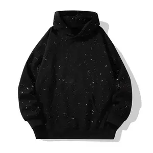 Autumn Winter Starry Sky Sequin Round Neck Hooded Sweatshirt for Men and Women Fashion Casual Wear