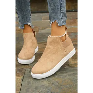 Camel High Top Slip-on Casual Sneakers