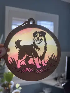 Australian Shepherd Suncatcher for Sunny Window