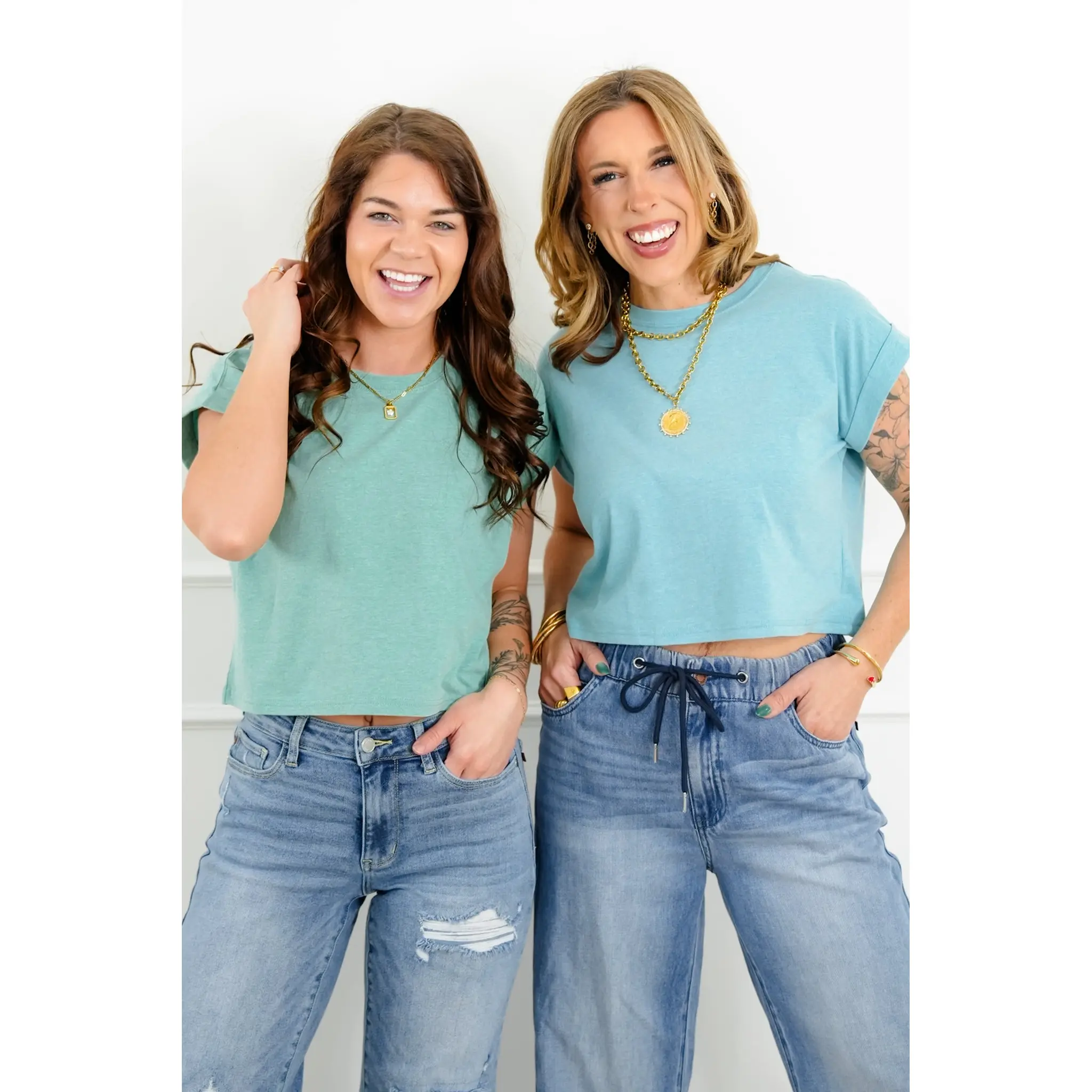 Door Buster! Zenana Cotton Folded Sleeve Top