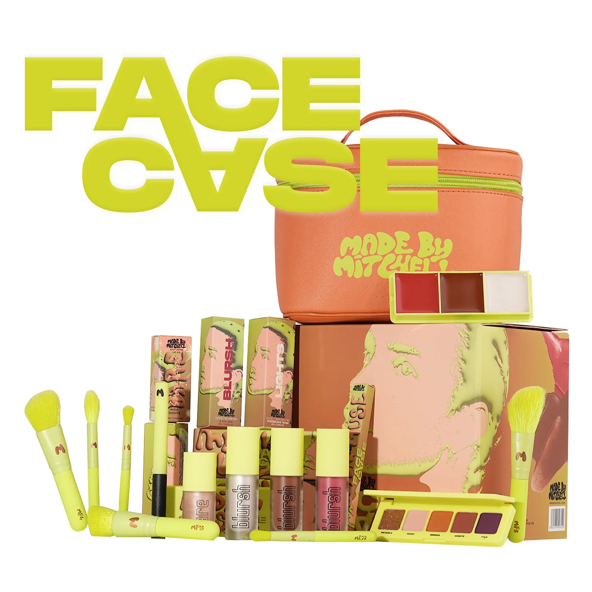 [Made by Mitchell] Face Case 13pcs/set Full-Face Makeup Bundle with Free Makeup Case, All-in-One Cosmetics Kit, Travel-Friendly Beauty Set Makeup Sets #GLOBAL PICKS