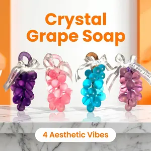 4-Color Crystal Grape Soap on a Rope Collection - Aesthetic ASMR Bath Gift