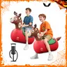 QPAU Large Reindeer Bouncy Hopper for Kids Ages 5+, Inflatable Ride-On Jumping Toy with Manual Hand Pump, 250 lbs Capacity, Indoor & Outdoor Play, Christmas Gift, Halloween Gifts giftideas,familyfun