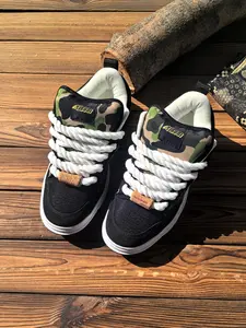 Fashion New Army Trainer Sneakers Camo Print Unisex Casual Sports Shoes, Durable Anti-Slip Rubber Sole, All-Season Canvas Upper