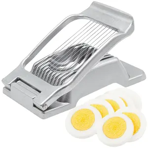 Egg Slicer Heavy Duty Aluminium Alloy Egg Slicer Cutter for Hard Boiled Eggs Multipurpose Egg Cutter Mini Manual Egg Slicer for Egg Ham Mushroom Strawberry Soft Fruit