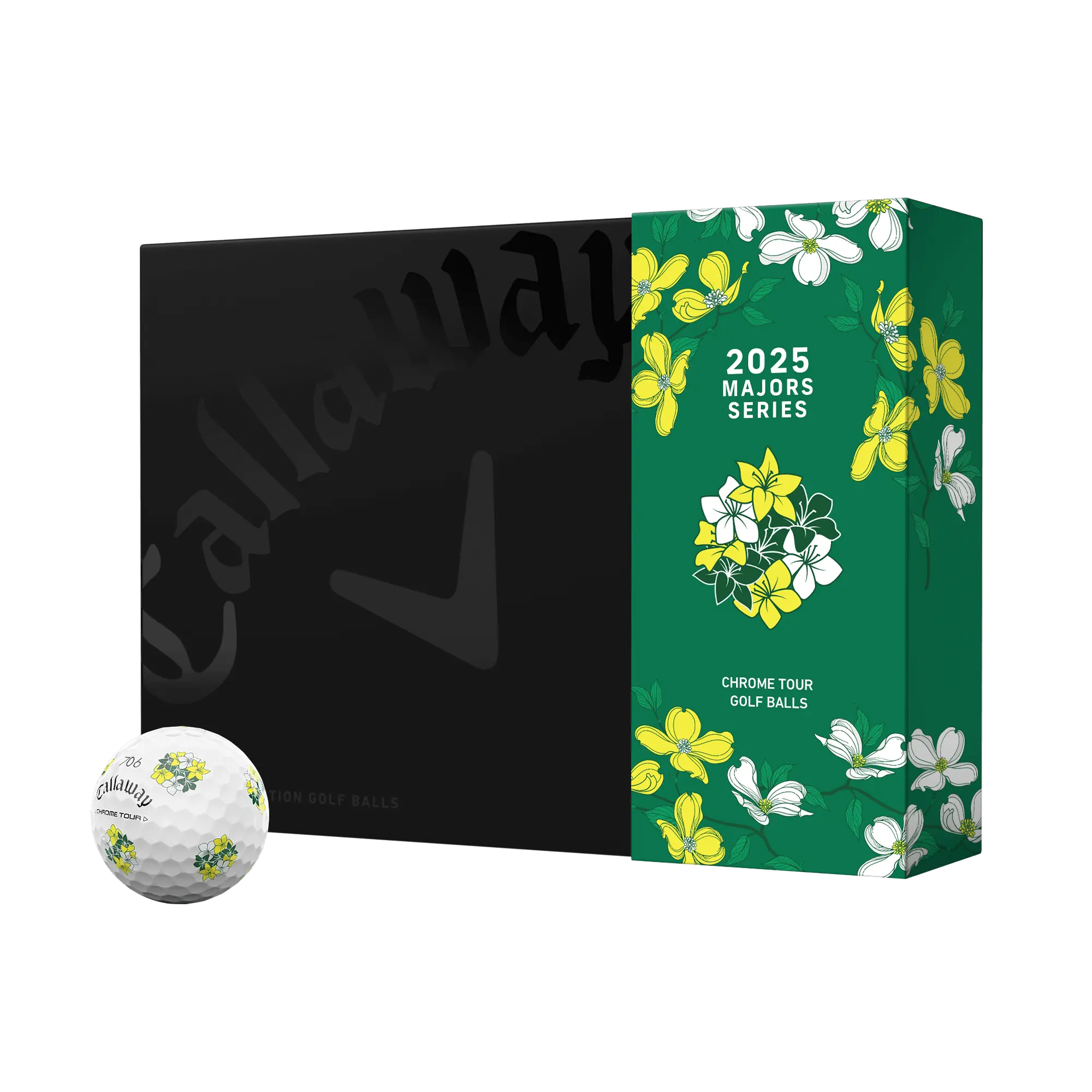 Callaway Golf Chrome Tour Major Series: April Major '25 Golf Balls in White