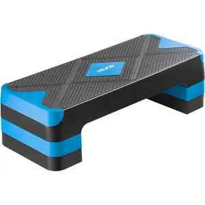VEVOR Aerobic Exercise Step Platform, 28-Inch Workout Aerobic Stepper, Height Adjustable Fitness Training Step Deck Trainer with 4 Risers, Non-Slip Surface Bench for Home Gym Cardio Strength