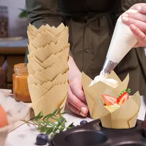 200PCS Tulip Cupcake Liners – Greaseproof Baking Cups, 4oz Standard Size Muffin Wrappers for Cupcakes, Parties & Events (Multicolor)