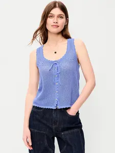 Old Navy Women's Sleeveless Seaside Cotton Crochet Tank Top