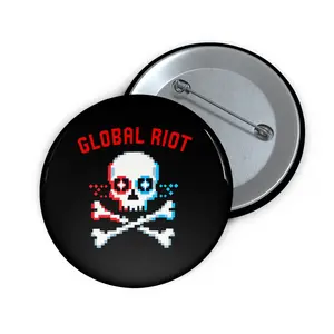Global Riot Pixel Skull Pin