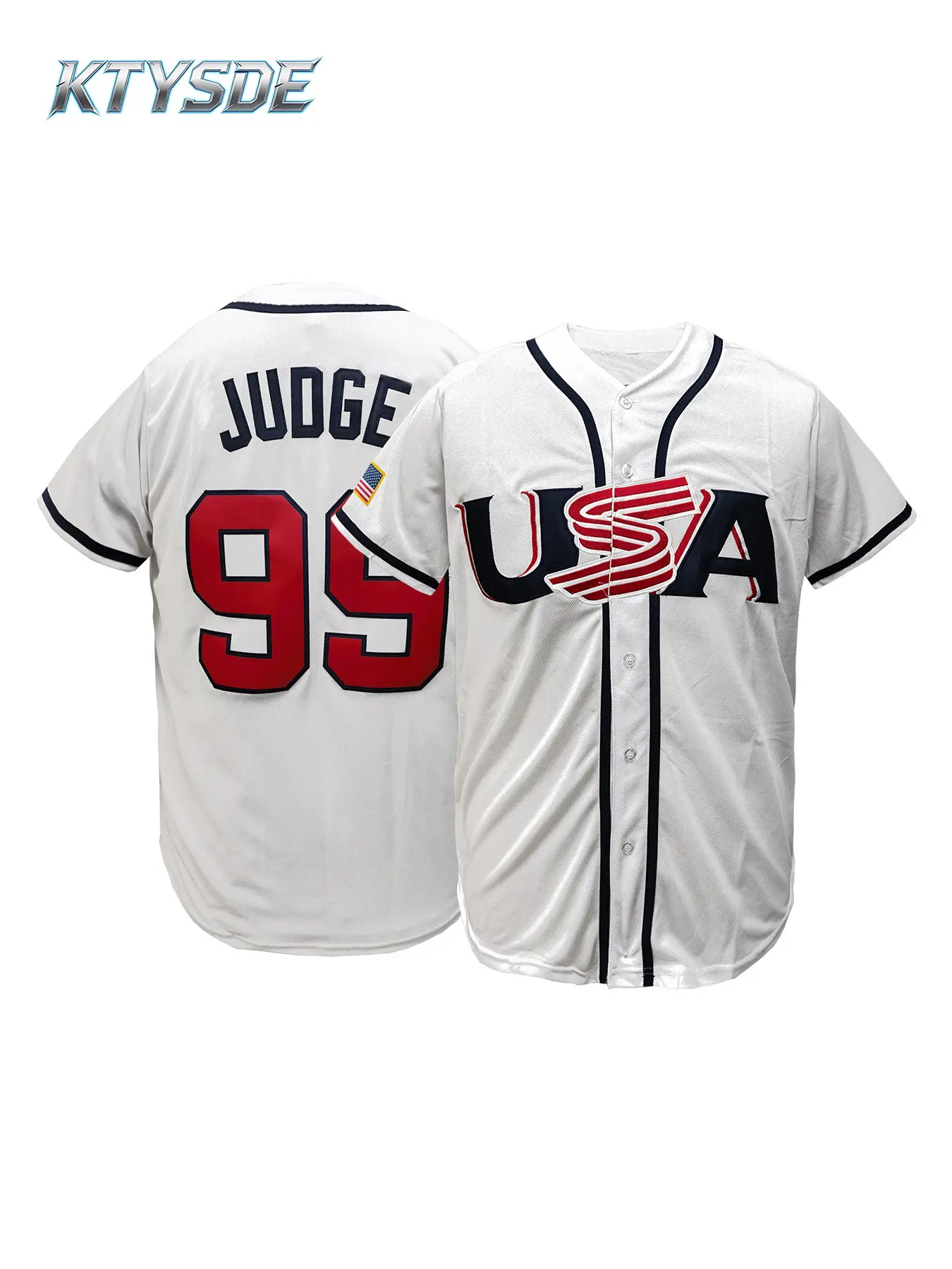 KTYSDE #99 USA Baseball Jersey for Men Women, Casual Sports Jersey Stitched Embroidered Breathable Classic Navy Sports Uniform for Baseball Fans Daily Wear & Game Day Outfit, Breathable Athletic Top, Sports Clothing