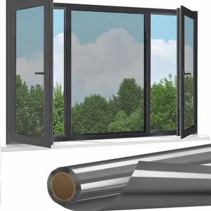 Daytime Privacy Window Film- One Way Mirror, Anti-uv & Heat Control For Home And óffice, Static Cling Easy Install,UV Sun Blocking, Black,17.5 Inch X6.5 Feet,Christmas gift