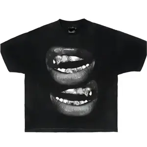 Grin Fang Mouth Garment-Dyed Boxy Shirt