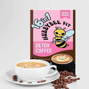 Hubbybee Fit 16in1 Coffee MIx - (10 sachets x 18g) Premuim Arabica & Robusta Blend with Collagen, Apple Stem Cell, Glutathione, Zero Sugar