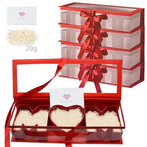 Mother's Day Gift Empty Mom Fillable Flower Gift Boxes Cardboard Heart Shaped Letter Boxes with Clear Window for Mother Grandma Stepmother, Gifts For Mom
