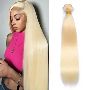 613 Bundles Human Hair Straight Blonde Human Hair Bundles 100% Unprocessed 12A Brazilian Virgin Hair Bundle 1 Blonde Bundle Human Hair for Women