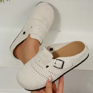 Women's Sandals Woven Clog Shoes Lightweight Hollow Out Slip-On Sandals Casual Indoor Outdoor Shoes