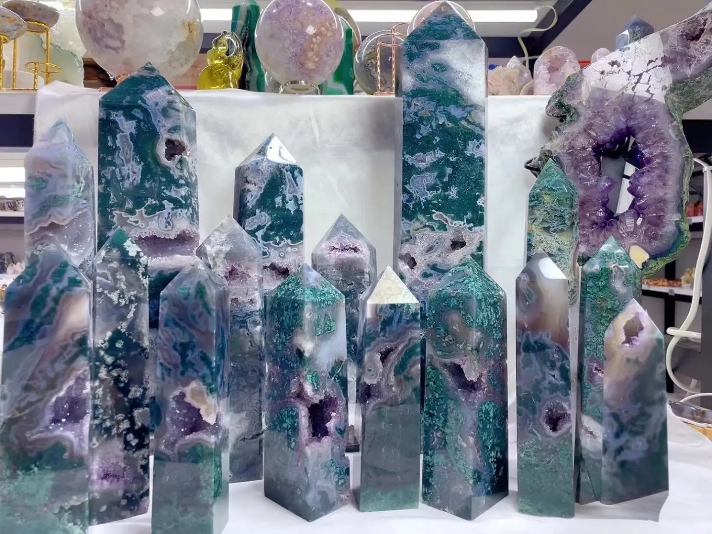 Moss Agate Home Ornament