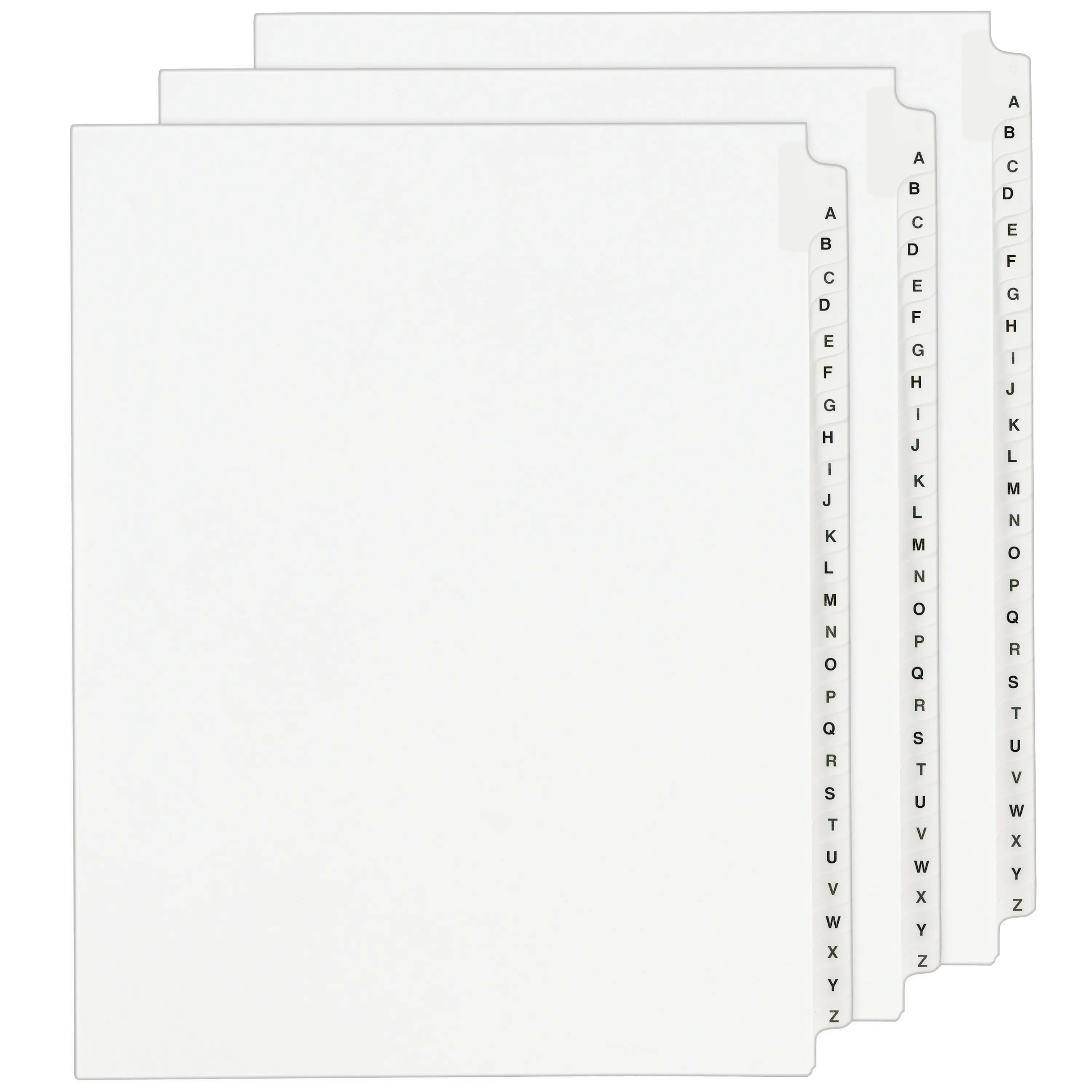Avery Legal Exhibit Unpunched Dividers for Use with Any Binding System, Collated A-Z, 26 Side Tab Dividers Per Set, Helvetica Bold Type, 3 Sets (21866)
