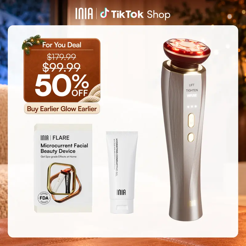 [New Color Drop] INIA FLARE All-in-One Facial Beauty Device, 3-in-1 Facial Massager Beauty Device for Face and Neck Skin Rejuvenation Lifting/ Tightening/ Infusing, Summer Beauty Gift Ideas,back to school,back to school haul