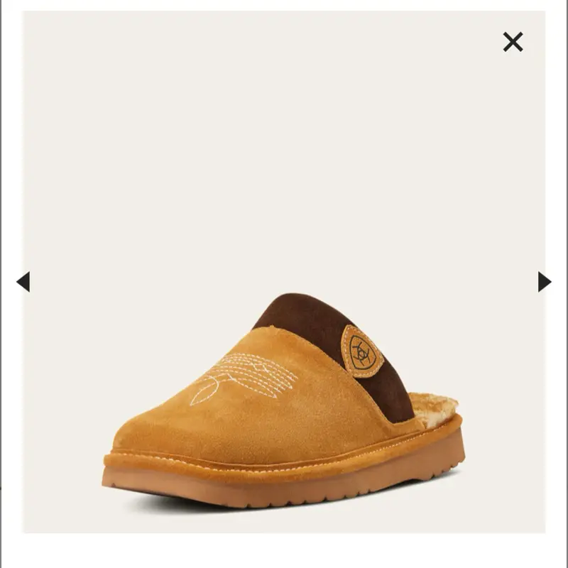 Men's Silversmith Ariat Slippers Chestnut Footwear with Brown Sole and Logo Detail - Flipflop