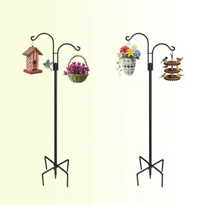 Outdoor Metal Shepherd Hook One-Person Install Versatile Hanging for Home & Garden Use Simple Design Easy Installation No Warranty