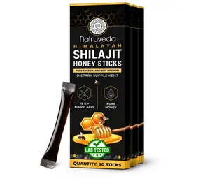 Himalayan Shilajit Honey Sticks for Men & Women - 75%+ Fulvic Acid & Trace Minerals -Himalayan Shilajit Resin (Pack of 30) Natural Flavor