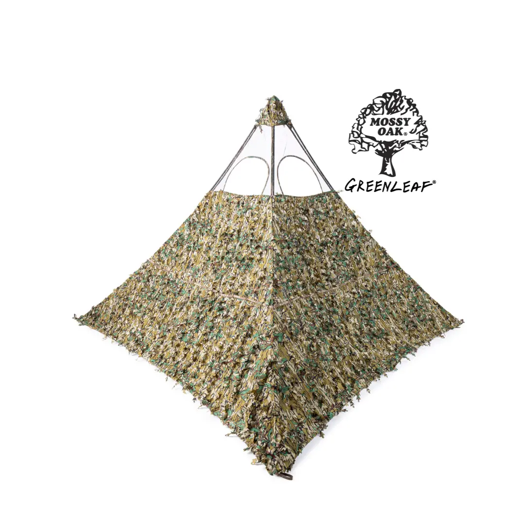 Mossy Oak Greenleaf 3D Leafy Hunting Blind - Lightweight Portable Ground Blind with Adjustable Height & Stake-Free Design for Optimal Concealment - Outdoor