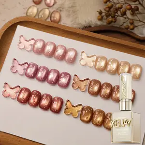 6PCS*15ML Autumn and winter nail art new style popular gold gradient cat's eye 6 color nail gel polish suit high saturation luster magnetic beauty all-matching brilliant cat's eye shiny luster for nail art DIY female salon nail art