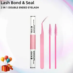 Professional Eyelash Glue Set, Long-Lasting Waterproof Formula, Includes Tweezers and Brush, Gentle for Sensitive Eyes, Perfect for DIY Eyelash Extensions