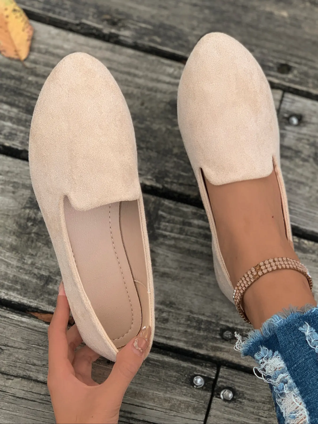 Women's Solid Color Pointed Toe Flats, Soft Sole Comfortable Slip-On Casual Walking Shoes, Versatile Commuter Shoes for Work and Daily Wear, Footwear, Lightweight Flat Shoes, Soft Soled Shoes