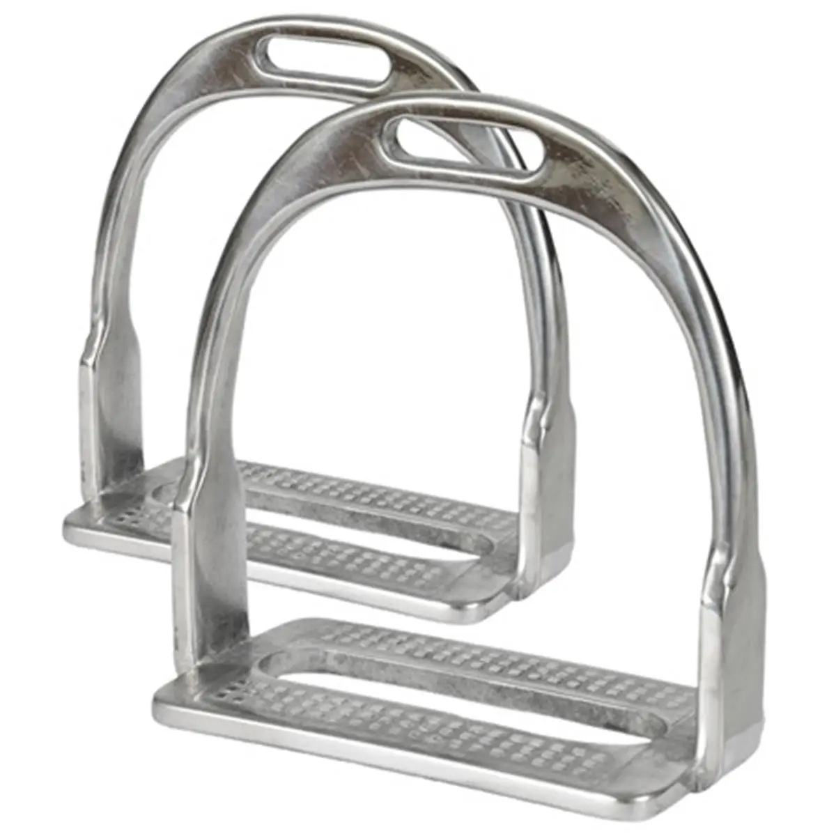 Jacks 81 Stainless Steel Polo Stirrups for English Horse Riding, English Tack, 5-Inch Treaded Grip, Secure Hold Tack, Sold as a Pair, 5" Tread, Best Fits