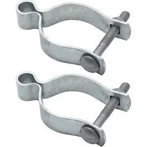 2 Pcs 2-3/8" Pressed Steel Chain Link Fence Gate Post Hinge for Outside Diameter Post and Pipe