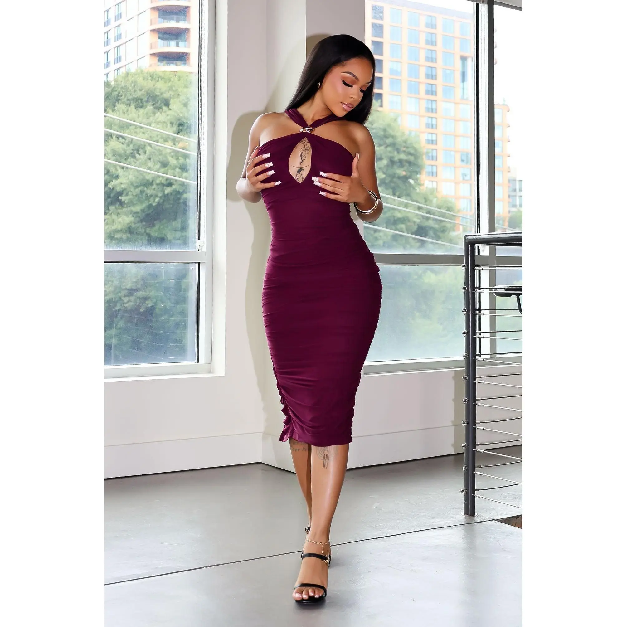 Brera Sway Ruched Midi Dress