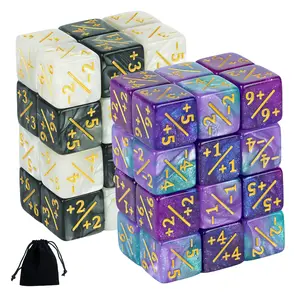 48-Piece Magic Card Counter Mold Set, Polyhedral Dice Set, Magic Clash Flash Design, Loyal Starry Sky Marble D6, Suitable for Magic Cards & Ccg Games, Enhance Gameplay