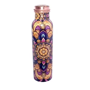 Mandala Radiance Copper Water Bottle - 32 oz