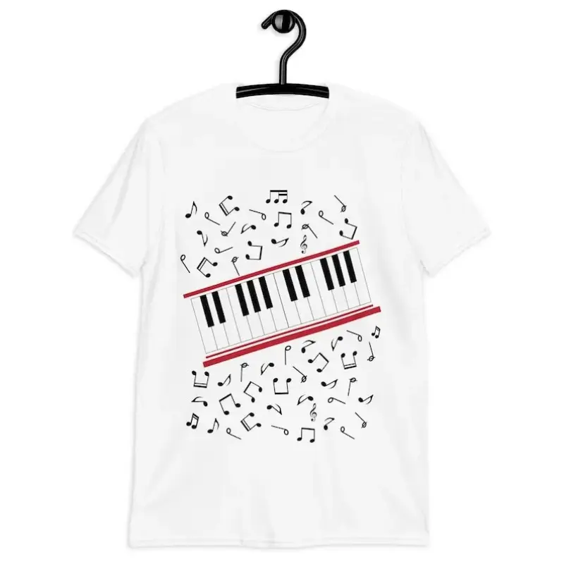 MONO LABEL [100% Cotton] Beat It T-Shirt,Unisex shirt, Beat It Keyboard T Shirt Piano & Music Notes