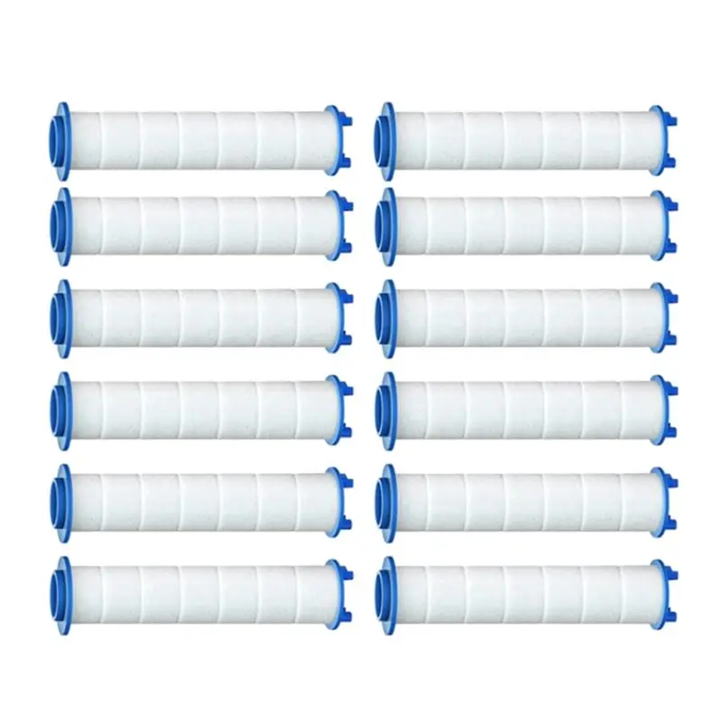 12 Shower Head Filters, 15-Stage 8cm Hard Water Replacement Cartridges - Easy Replace, Tool-Free Installation, High Output, Reduces Chlorine & Fluoride, Boosts Hair Shine & Nail Strength, for Household Appliance Parts & Accessories, 12 X Shower Head Filte