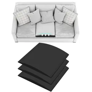 Ecotune.40D Black Curved Foam Cushion Support 20x20x2 inch Lifters for Sagging Couches 1/2/3 Pack