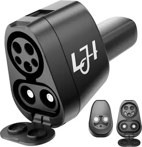 LJH Car Stuff 2025 Upgraded 2-in-1 CCS1 & J1772 to Tesla Adapter for Tesla Model Y 3 S X Cybertruck Portable High Efficiency Charger Car Battery Charging