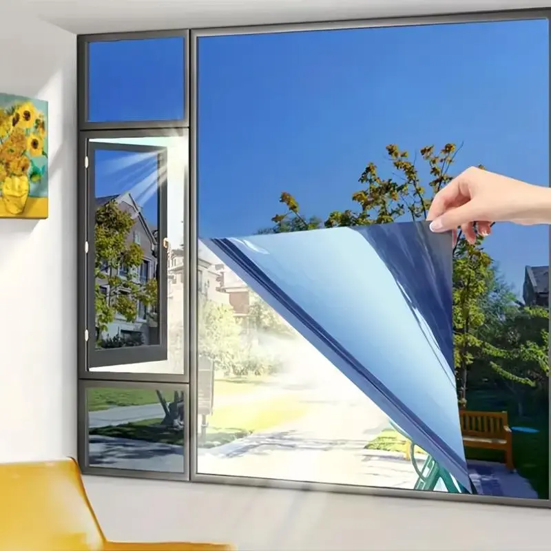 One-way Privacy Reflective Window Film, Heat Insulation Protective Window Film, Sun Shade Film, Window Sun Blocker, Window Privacy Films, Suitable for Home and Office