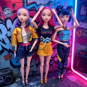 1-3-Piece Anime Style Collectible Doll Set, Cute Cartoon Character Toys, Home & Office Decor, Ideal Christmas Gift, Universal Use, Articulated Figurines