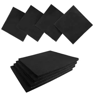 8 count Black Adhesive  Padding, Closed Cell  Sheet 1/8" Thick 6 Inch X 6 Inch, Adhesive Neoprene Rubber Pad Self Stick Anti-Slip Anti Vibration Pad (6inX 6inX 1/8in, 8)